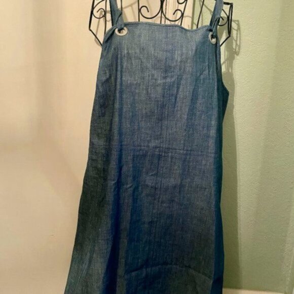 rag & bone Suffolk Chambray Mini Dress Blue 12 - Picture 3 of 11